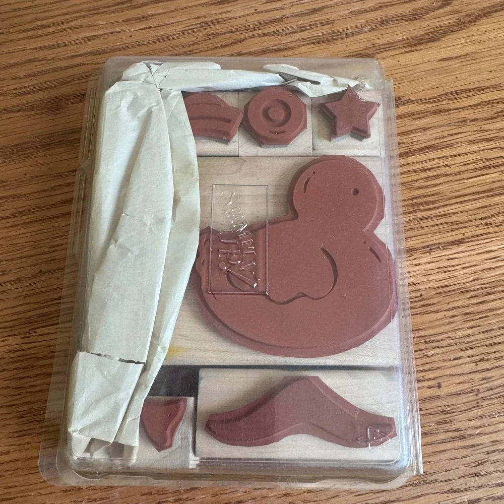 Stampin Up Rubber Ducky Wood Mounted Stamp Set of 6‎ Definitely Decorative 2002